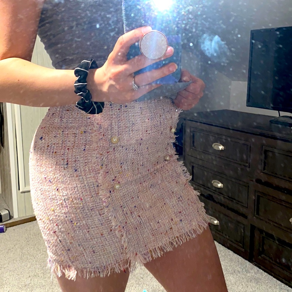 NWOT Tweed high rise preppy sparkly skirt